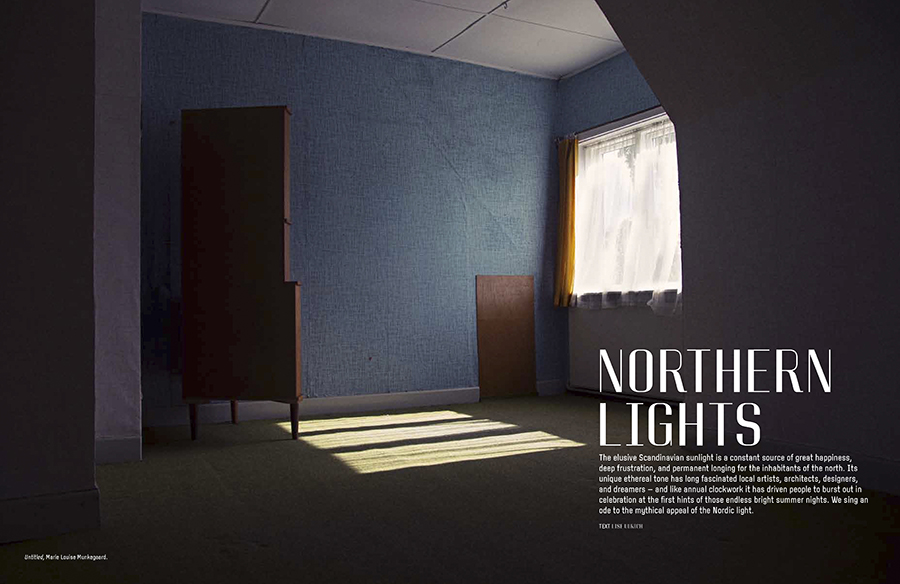 Marie Louise Munkegaard; Photographer; Northern Light, Oak The Nordic Journal, Copenhagen; Denmark